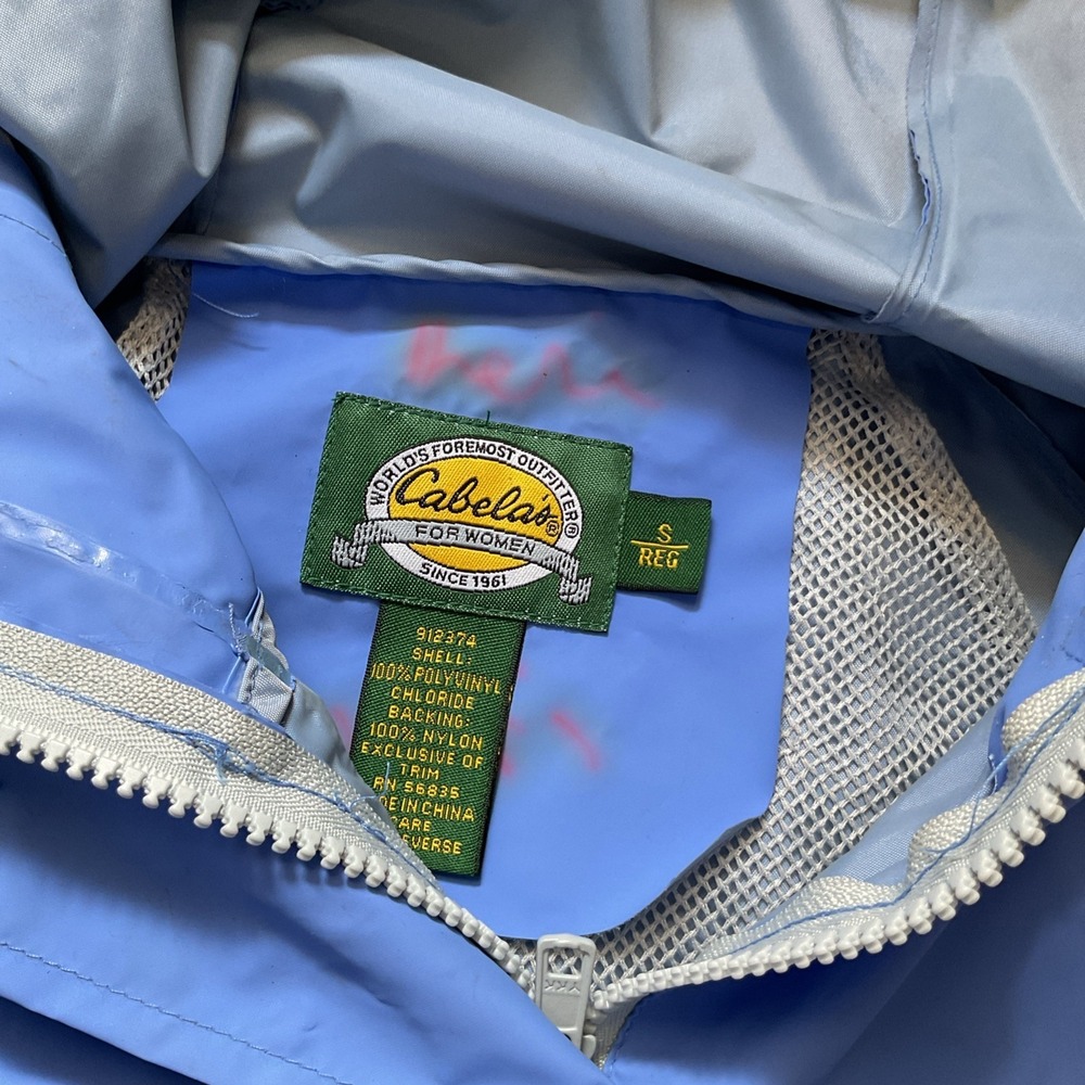 Cabela's Women's Hooded Rain Jacket Sz S Blue Periwinkle - Picture 3 of 8